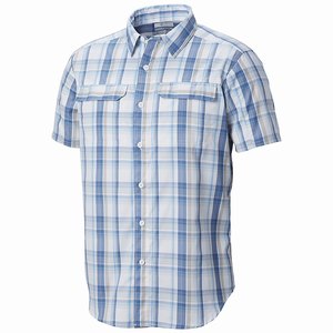 Columbia Silver Ridge™ 2.0 Multi Plaid Shortärmad Skjorta Herr Blå/Vita (HWYBF7529)